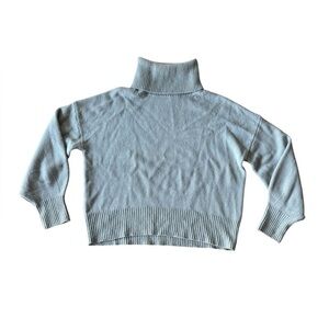 Something Navy Medium Mint Green Turtleneck Sweater Pullover Wool Cashmere